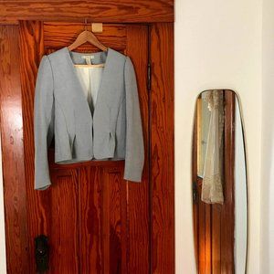 Fitted light grey blazer/jacket sz 10